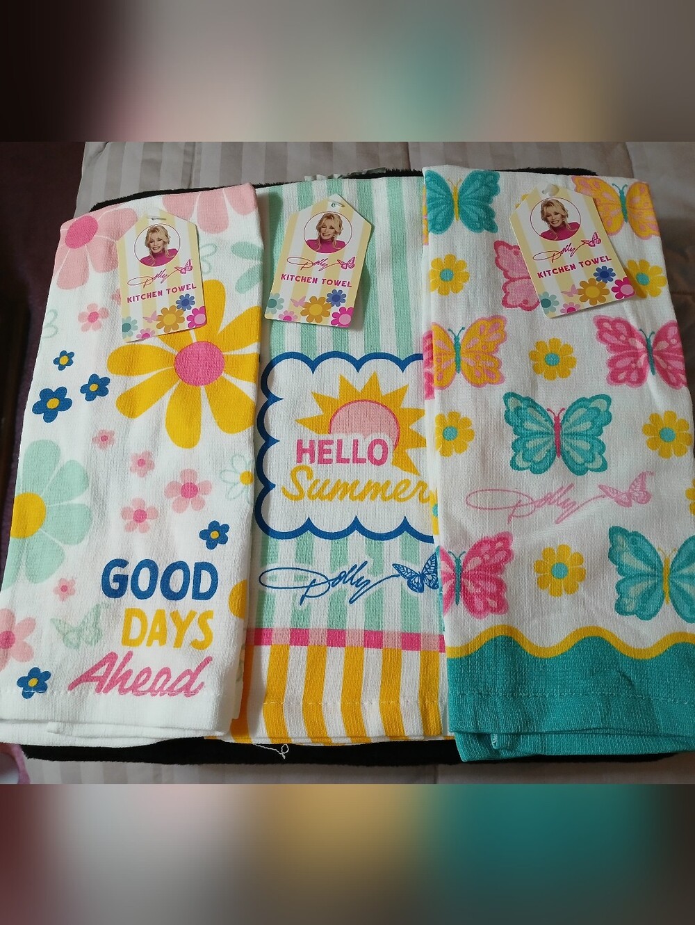 Lot of Three DG Dolly Parton Cotton Summer 2026 Kitchen Towels NWT